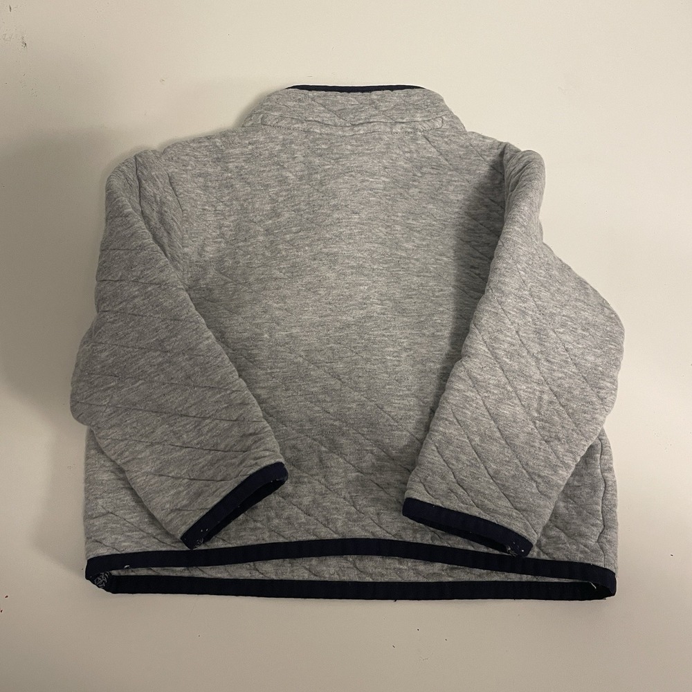 Janie And Jack Boys 2T Gray Quilted 1/2 Zip Sweatshirt - Picture 4 of 5